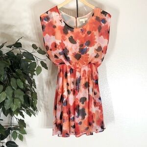 Lush Red and Pink Loose Floral Dress